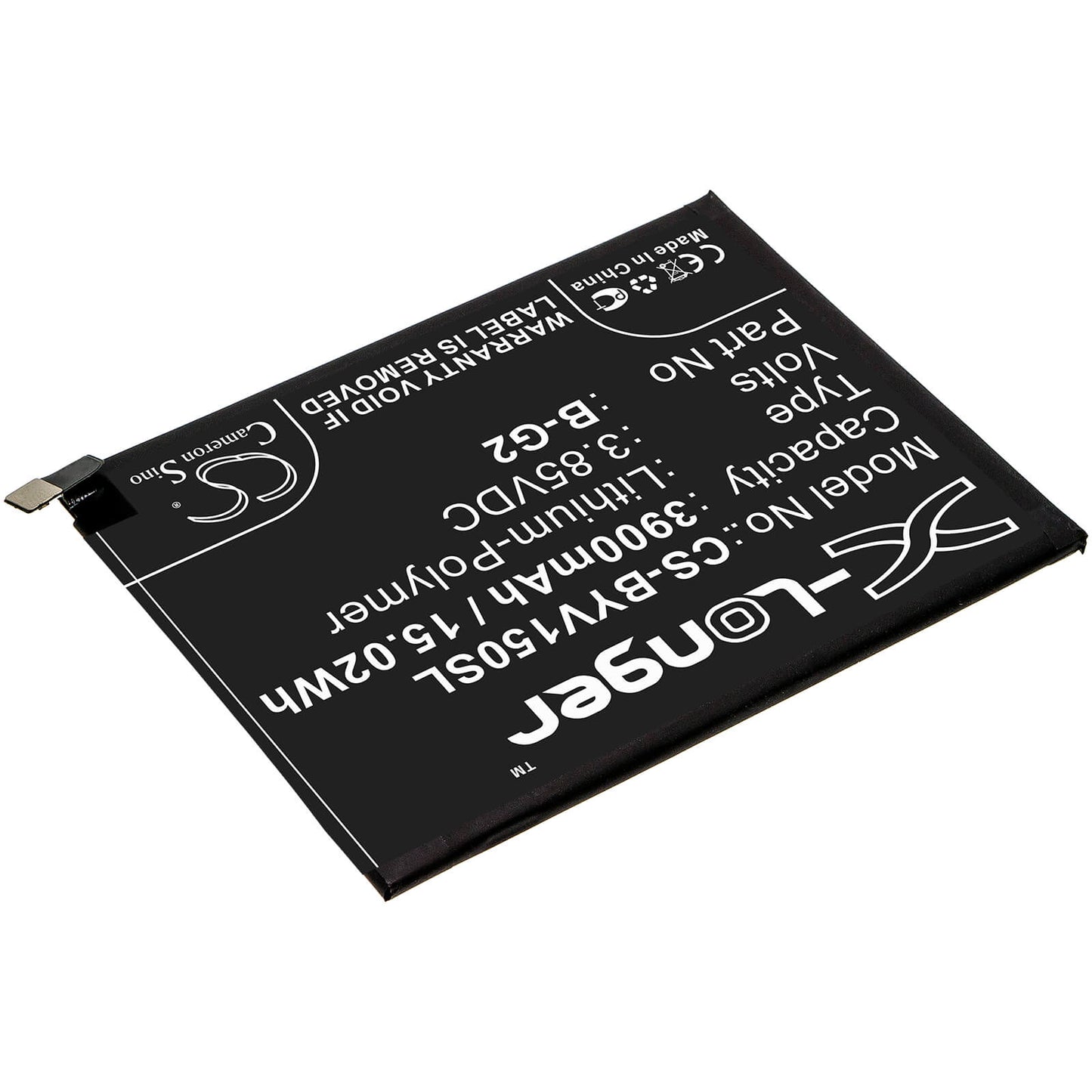3.85V, 3900mAh, Li-Polymer Battery fits Vivo, V15, V1831, 15.015Wh