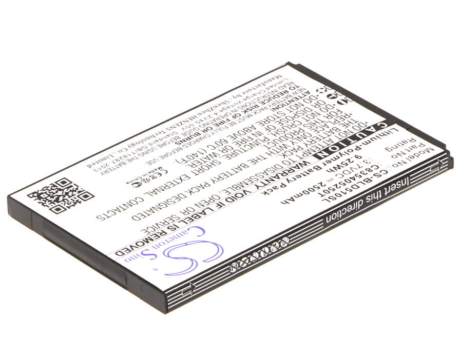 3.7V, 2500mAh, Li-Polymer Battery fits Blu, Studio 5.3, Studio D510, 9.25Wh