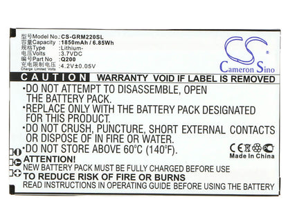 3.7V, 1850mAh, Li-Polymer Battery fits Green Orange, M2, Q200, 6.845Wh