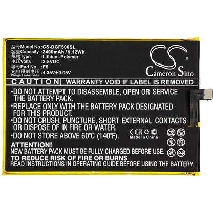 3.8V, 2400mAh, Li-Polymer Battery fits Doogee, F5, 9.12Wh
