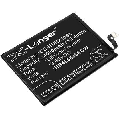 3.85V, 4000mAh, Li-Polymer Battery fits Huawei, Changxiang 20 Plus, Enjoy 20 Plus, 15.4Wh