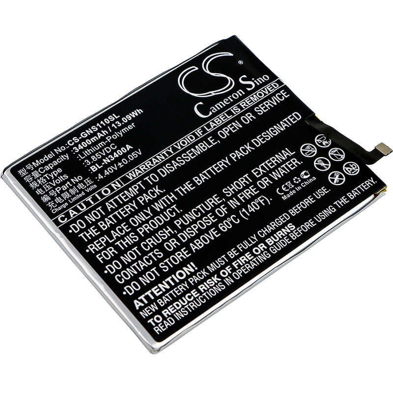 3.85V, 3400mAh, Li-Polymer Battery fits Gionee, S11, S11 Dual Sim, 13.09Wh