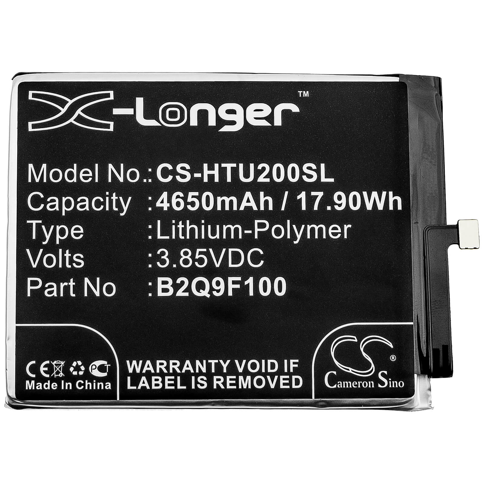 3.85V, 4650mAh, Li-Polymer Battery fits Htc, F233, U20 5g, 17.9025Wh