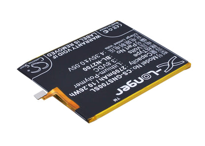 3.8V, 2700mAh, Li-Polymer Battery fits Kazam, Tornado 552l, Tornado 552l Dual Sim Lte, 10.26Wh