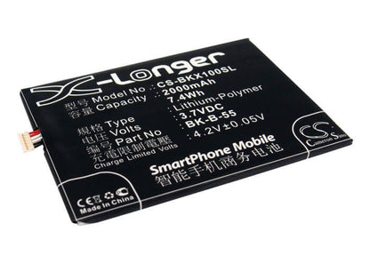 3.7V, 2000mAh, Li-Polymer Battery fits Bbk, Vivo X1, Vivo X1s, 7.4Wh