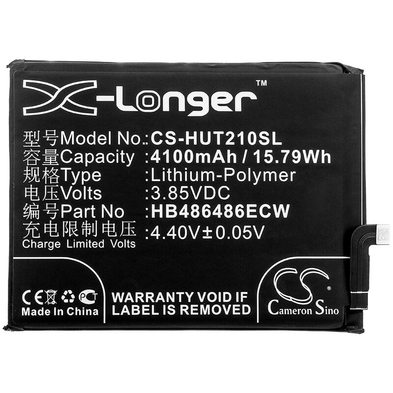 3.85V, 4100mAh, Li-Polymer Battery fits Huawei, Cp37, Cp60, 15.785Wh