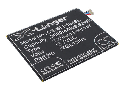 3.7V, 2600mAh, Li-Polymer Battery fits Blu, L110, Life View, 9.62Wh