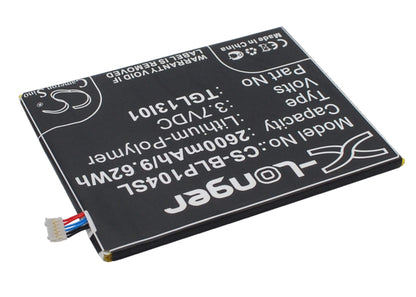3.7V, 2600mAh, Li-Polymer Battery fits Wiko, Darkside, Darside, 9.62Wh
