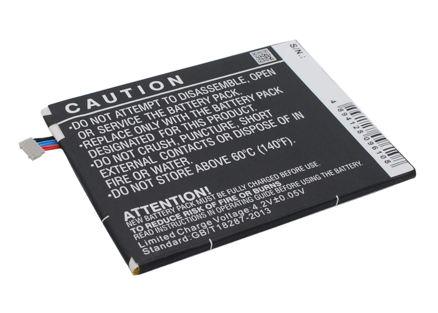 3.7V, 2600mAh, Li-Polymer Battery fits Wiko, Darkside, Darside, 9.62Wh