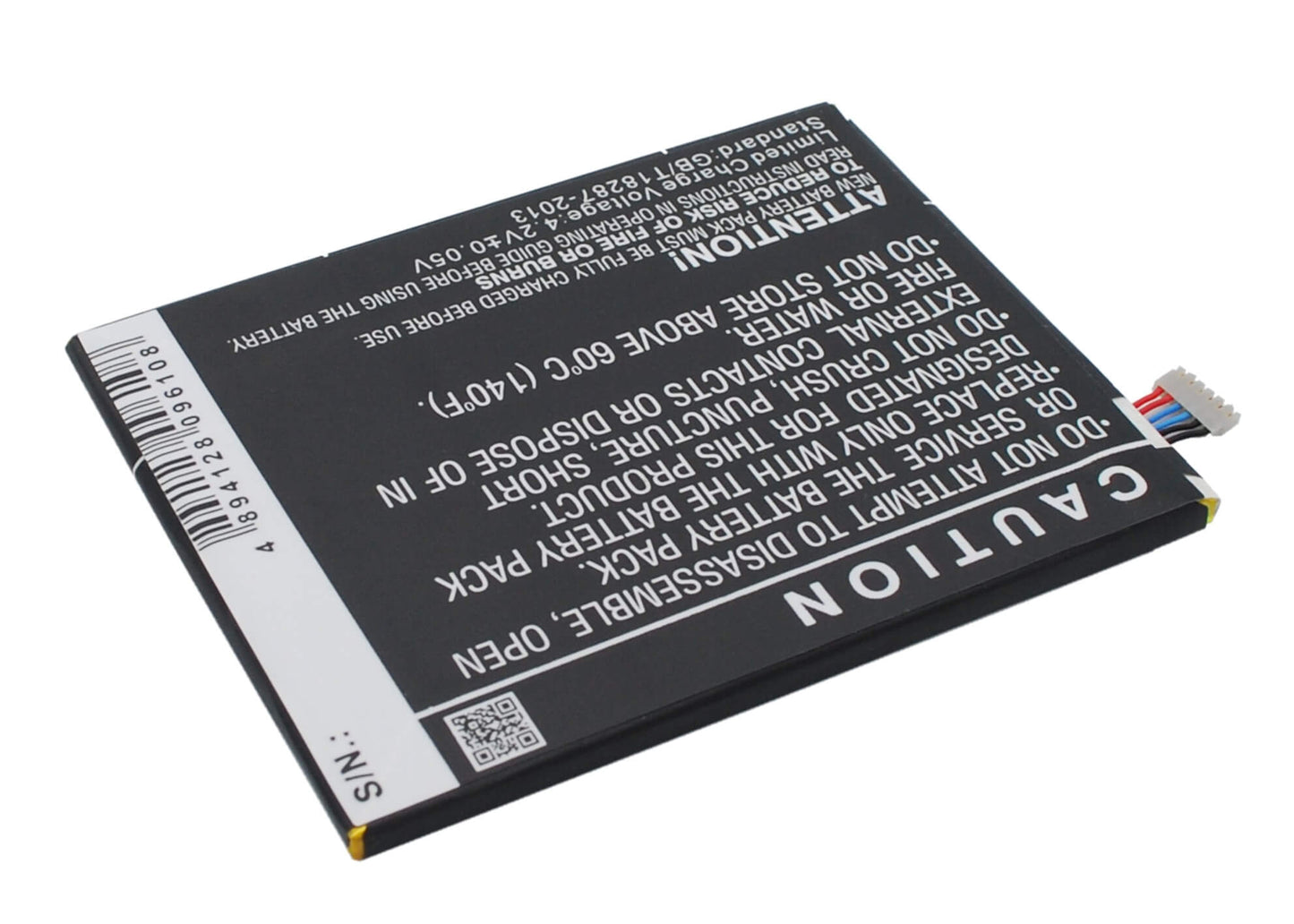 3.7V, 2600mAh, Li-Polymer Battery fits Wiko, Darkside, Darside, 9.62Wh