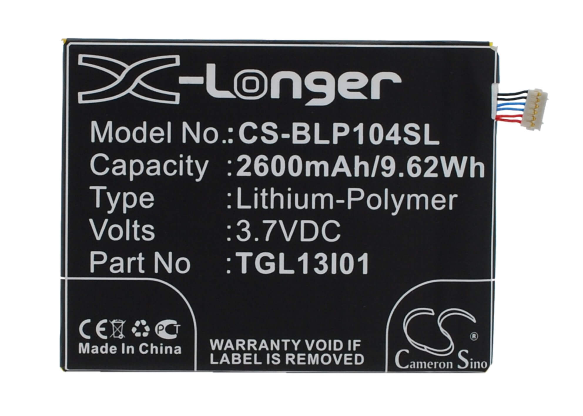 3.7V, 2600mAh, Li-Polymer Battery fits Maxon, Mx X3, Mx-x3, 9.62Wh