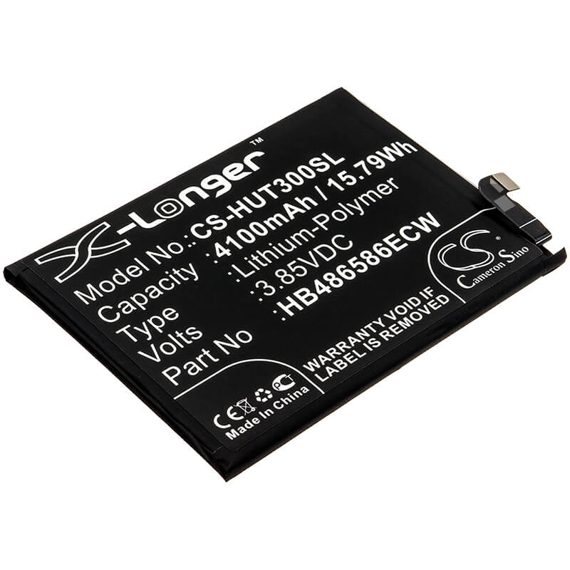 3.85V, 4100mAh, Li-Polymer Battery fits Huawei, Honor V30, Honor View 30, 15.785Wh