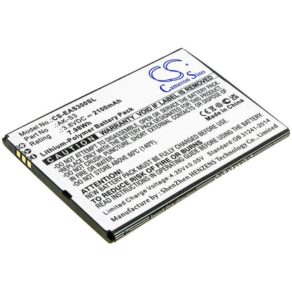 3.8V, 2100mAh, Li-Polymer Battery fits Emporia, Smart 3, 7.98Wh
