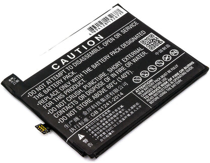 3.85V, 4900mAh, Li-Polymer Battery fits Nubia, N2, N2 Dual Sim, 18.865Wh