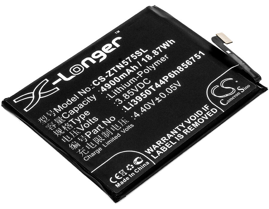 3.85V, 4900mAh, Li-Polymer Battery fits Zte, Nubia N2, Nubia N2 Dual Sim, 18.865Wh