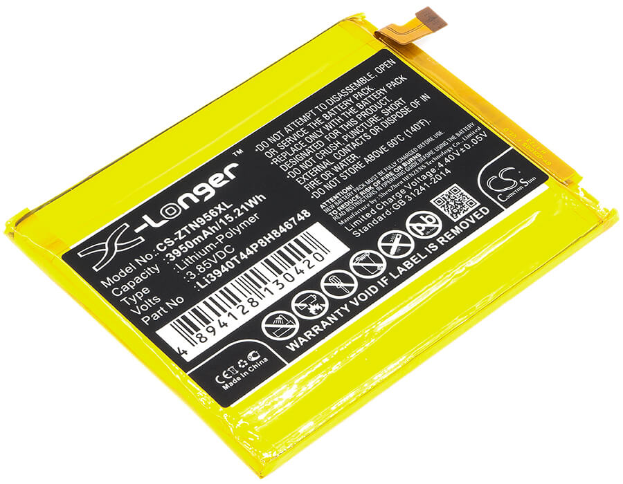 3.85V, 3950mAh, Li-Polymer Battery fits Zte, Blade Max 3, Blade Max 3 Lte-a, 15.2075Wh