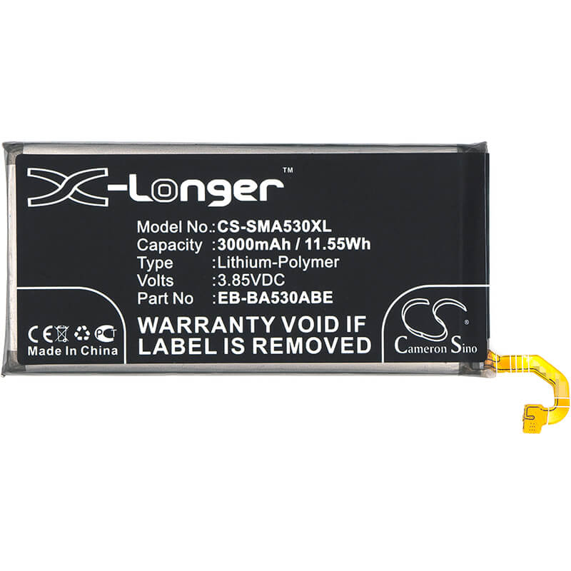 3.85V, 3000mAh, Li-Polymer Battery fits Samsung, Galaxy A8 2018, Galaxy A8 2018 Td-lte, 11.55Wh