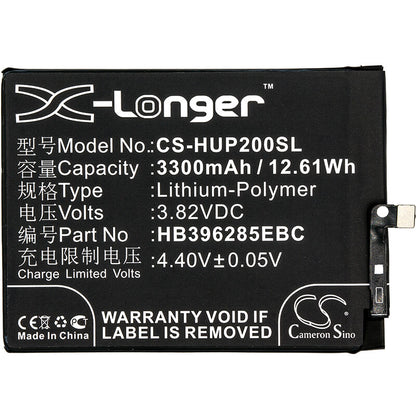 3.82V, 3300mAh, Li-Polymer Battery fits Huawei, Col-al00, Col-al10, 12.606Wh