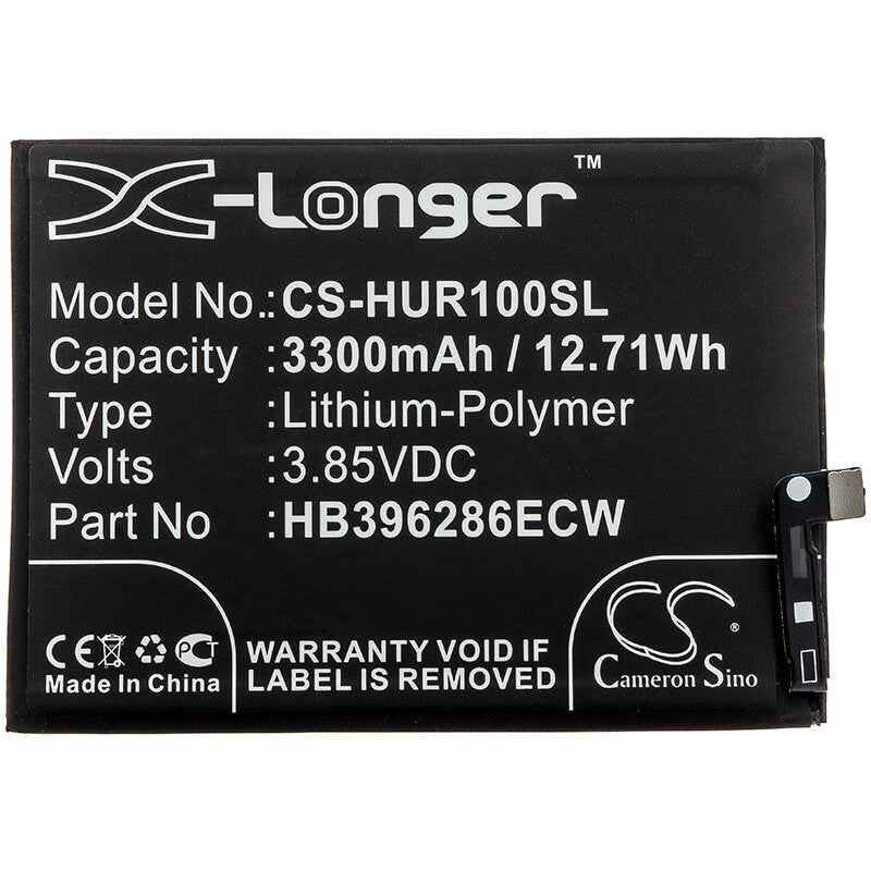 3.85V, 3300mAh, Li-Polymer Battery fits Huawei, Enjoy 9s, Honor 10 Lite, 12.705Wh
