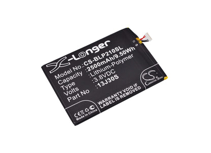 3.8V, 2500mAh, Li-Polymer Battery fits Blu, L210a, L210i, 9.5Wh