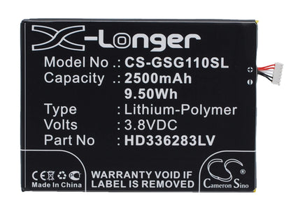 3.8V, 2500mAh, Li-Polymer Battery fits Green Orange, N1, N1-t, 9.5Wh