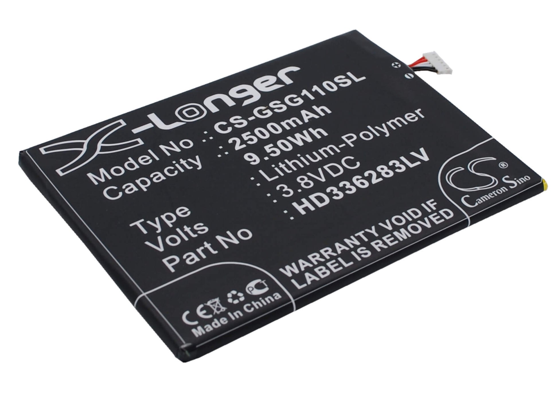 3.8V, 2500mAh, Li-Polymer Battery fits Green Orange, N1, N1-t, 9.5Wh