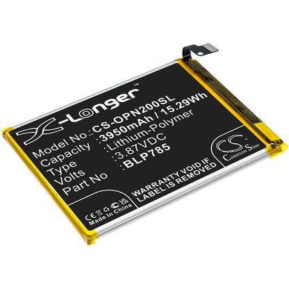 3.87V, 3950mAh, Li-Polymer Battery fits Oneplus, Ac2003, Nord, 15.2865Wh