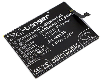 3.85V, 3100mAh, Li-Polymer Battery fits Gionee, Elife S6 Pro, Elife S6 Pro Dual Sim Td-lte I, 11.935Wh