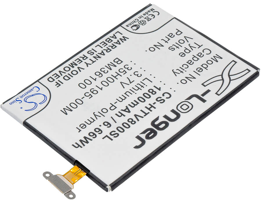 3.7V, 1800mAh, Li-Polymer Battery fits Htc, One Vx, Pm36100, 6.66Wh