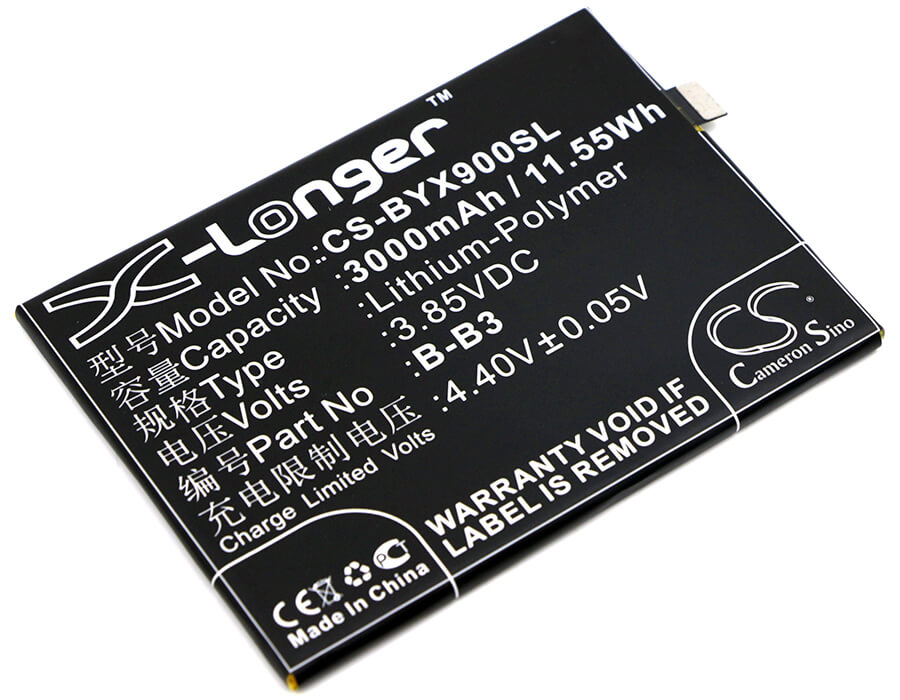 3.85V, 3000mAh, Li-Polymer Battery fits Bbk, Vivo X9, 11.55Wh