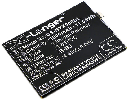 3.85V, 3000mAh, Li-Polymer Battery fits Bbk, Vivo X9, 11.55Wh