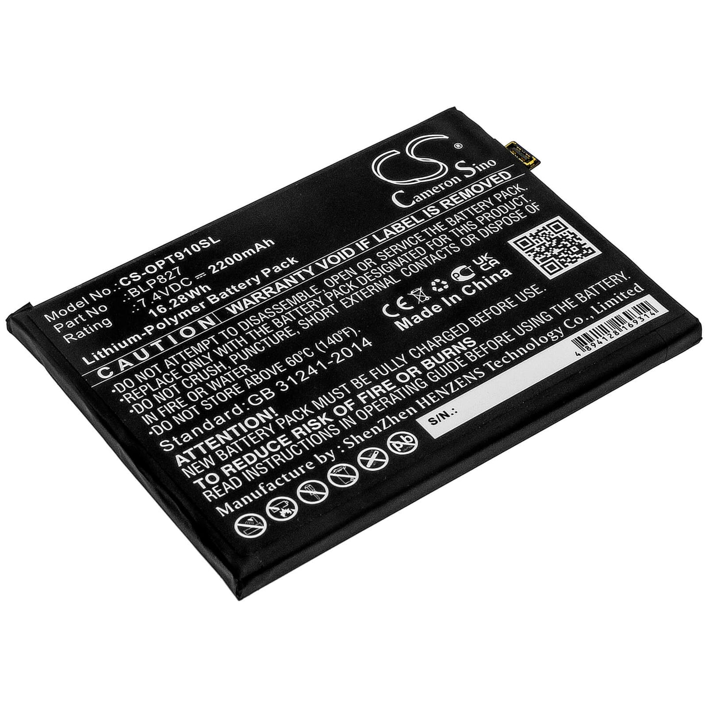 7.4V, 2200mAh, Li-Polymer Battery fits Oneplus, 9 Pro 5g, Le2120, 16.28Wh