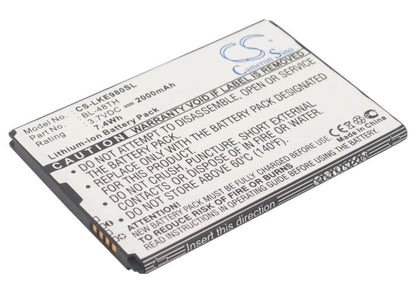 3.7V, 2000mAh, Li-ion Battery fits Lg, E940, E977, 7.4Wh