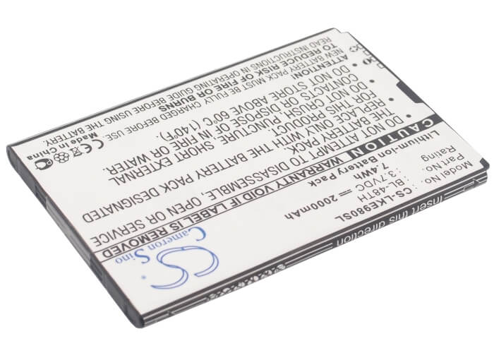 3.7V, 2000mAh, Li-ion Battery fits Lg, E940, E977, 7.4Wh