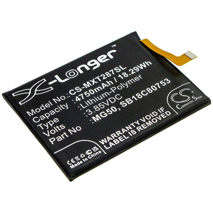 3.85V, 4750mAh, Li-Polymer Battery fits Motorola, Moto G9 Plus, Xt2087-1, 18.2875Wh