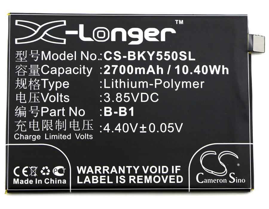 3.85V, 2700mAh, Li-Polymer Battery fits Bbk, Vivo Y55, Vivo Y55a, 10.395Wh