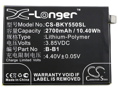 3.85V, 2700mAh, Li-Polymer Battery fits Vivo, Y55, Y55a, 10.395Wh