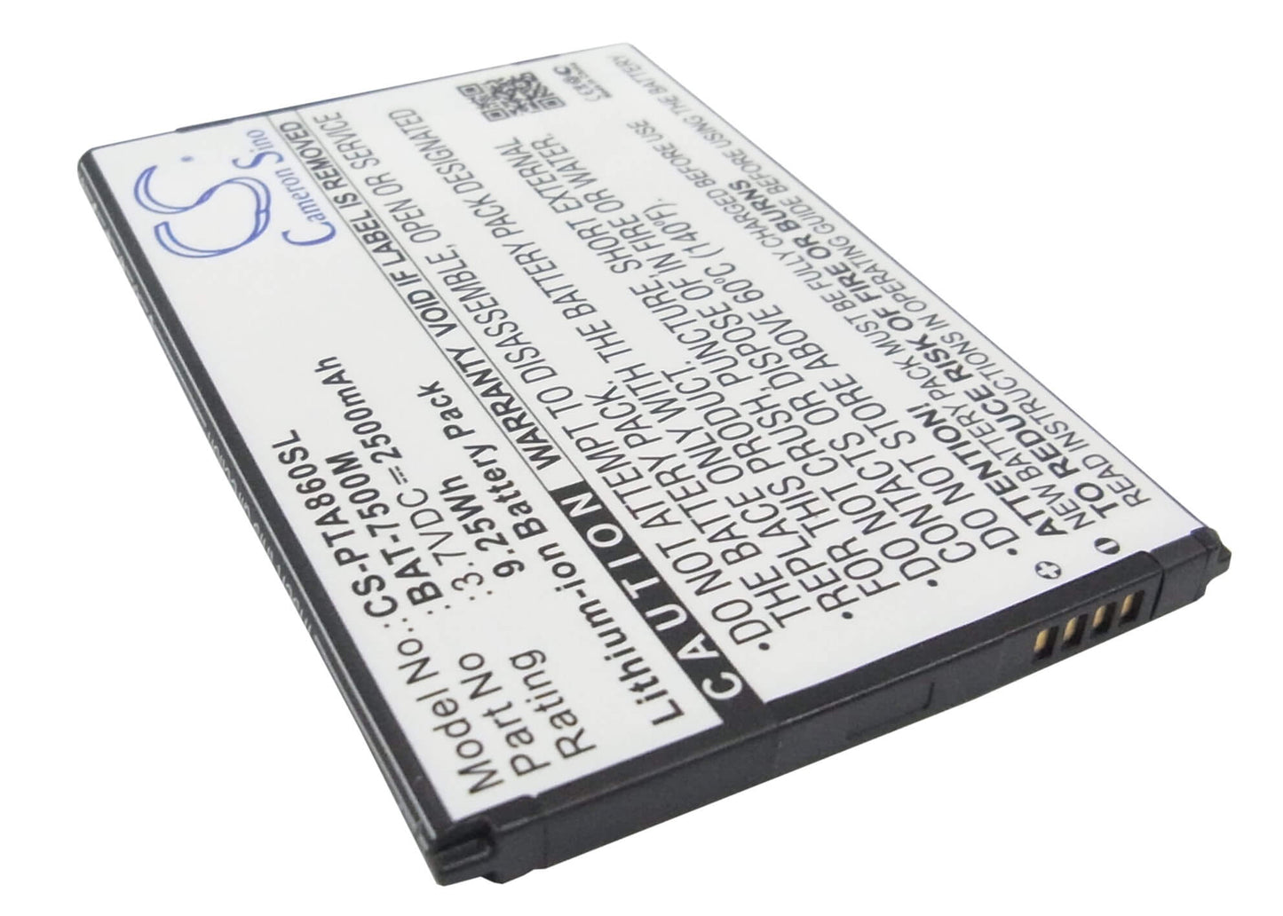 3.7V, 2500mAh, Li-ion Battery fits Pantech, Im-a860, Im-a860k, 9.25Wh