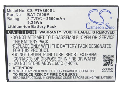 3.7V, 2500mAh, Li-ion Battery fits Pantech, Im-a860, Im-a860k, 9.25Wh