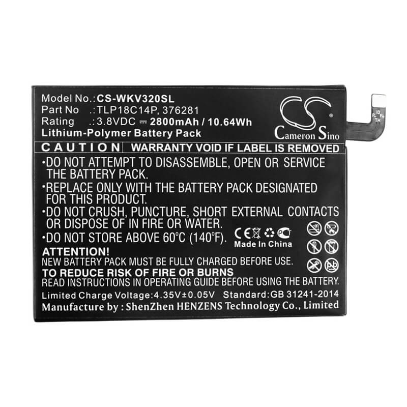 3.8V, 2800mAh, Li-Polymer Battery fits Wiko, View Max, 10.64Wh