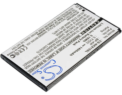 3.7V, 1400mAh, Li-ion Battery fits Nokia, Lumia 810, Lumia 822, 5.18Wh