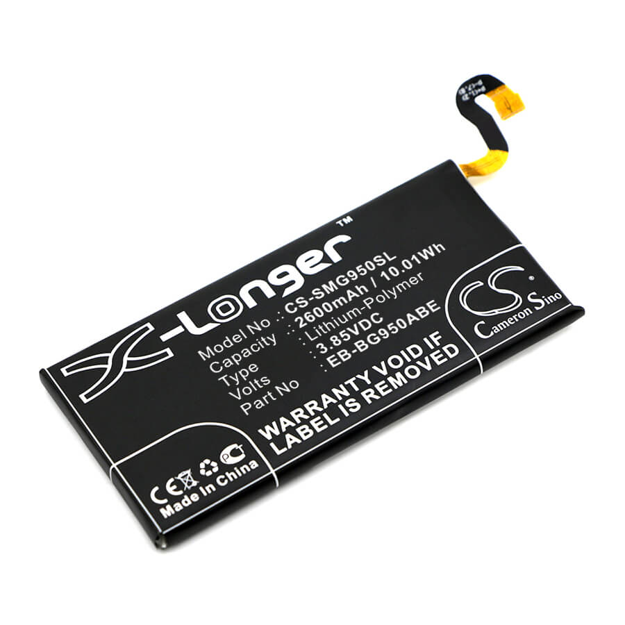 3.85V, 2600mAh, Li-Polymer Battery fits Samsung, Dream 2, Galaxy S8, 10.01Wh