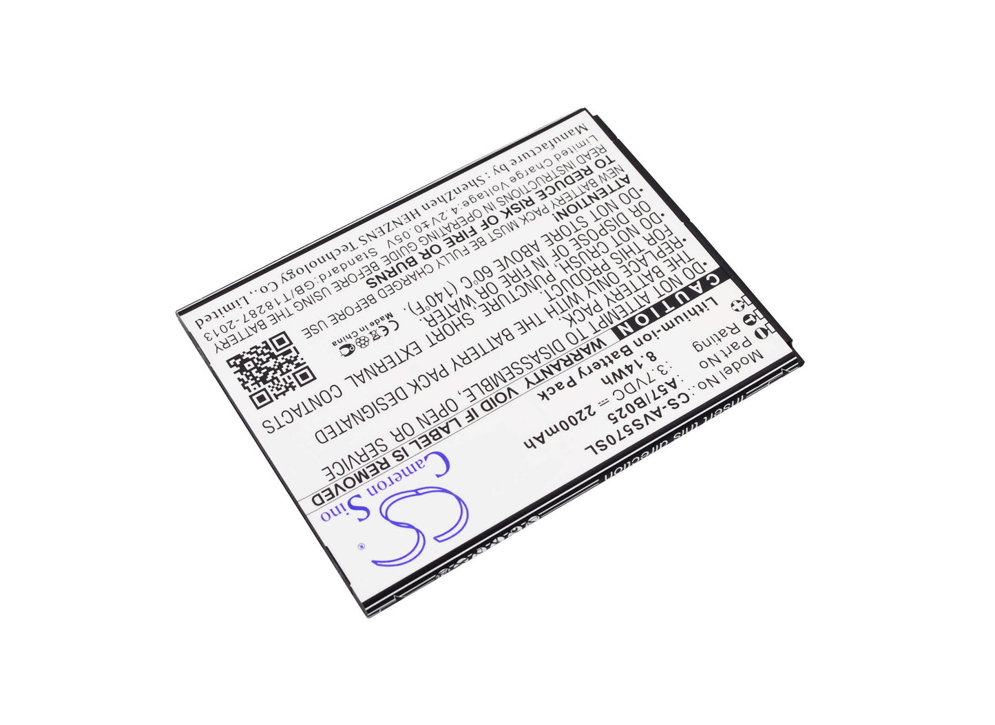 3.7V, 2200mAh, Li-ion Battery fits Avus, A57, 8.14Wh