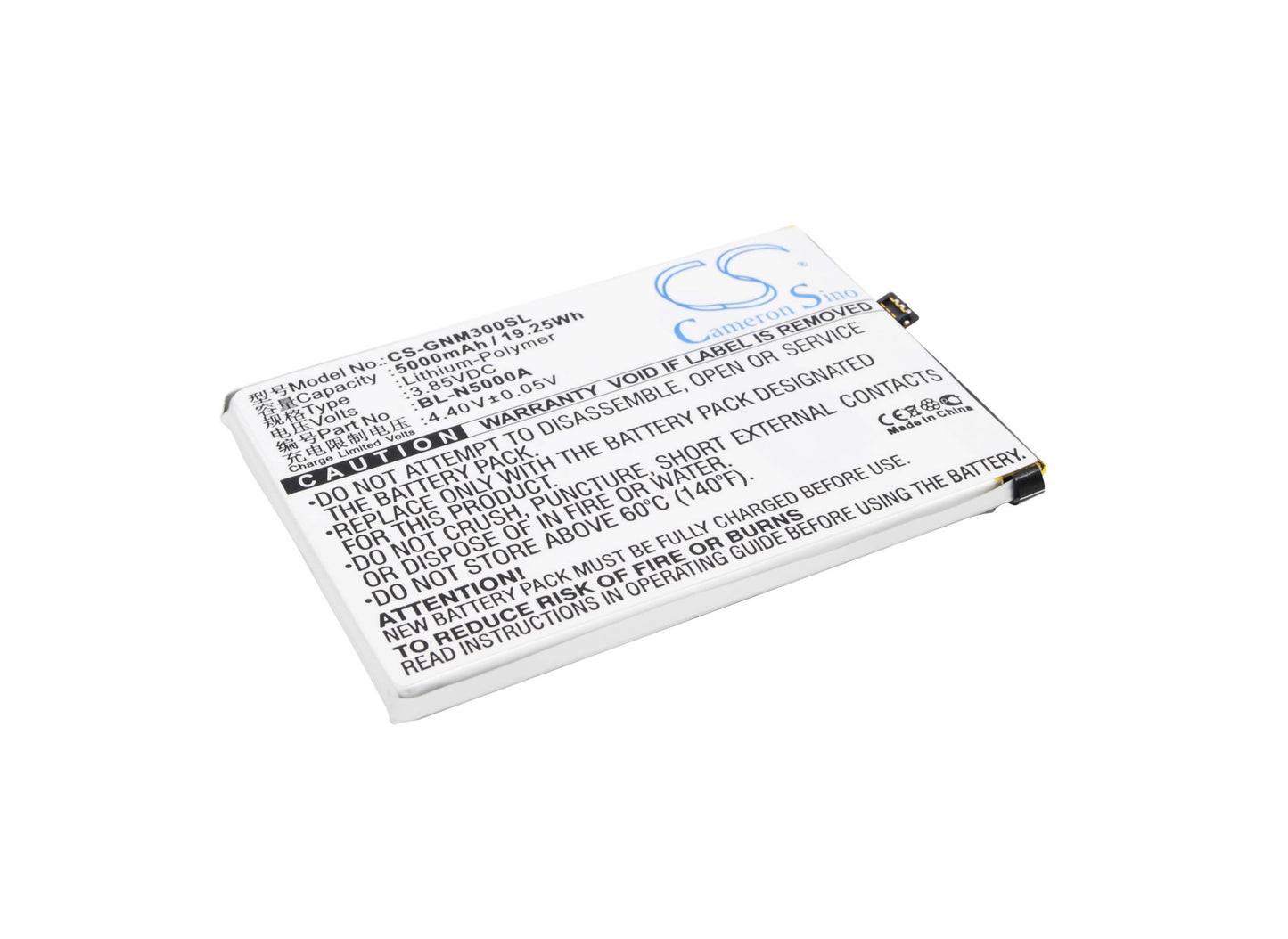 3.85V, 5000mAh, Li-Polymer Battery fits Gionee, M3, M3 Marathon, 19.25Wh