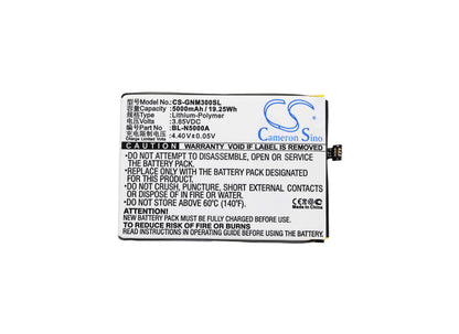 3.85V, 5000mAh, Li-Polymer Battery fits Gionee, M3, M3 Marathon, 19.25Wh