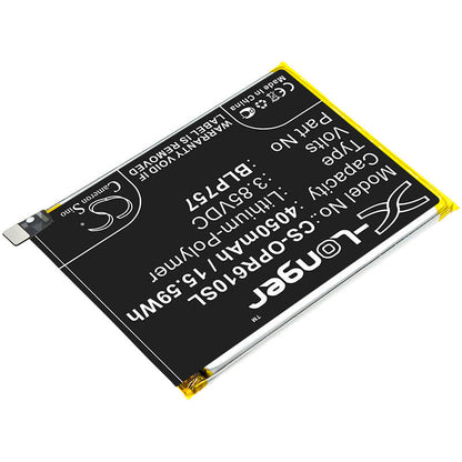 3.85V, 4050mAh, Li-Polymer Battery fits Oppo, R2002, Realme 6, 15.5925Wh