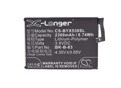 3.8V, 2300mAh, Li-Polymer Battery fits Bbk, Vivo X5m, Vivo X5m 4g Dual Sim, 8.74Wh