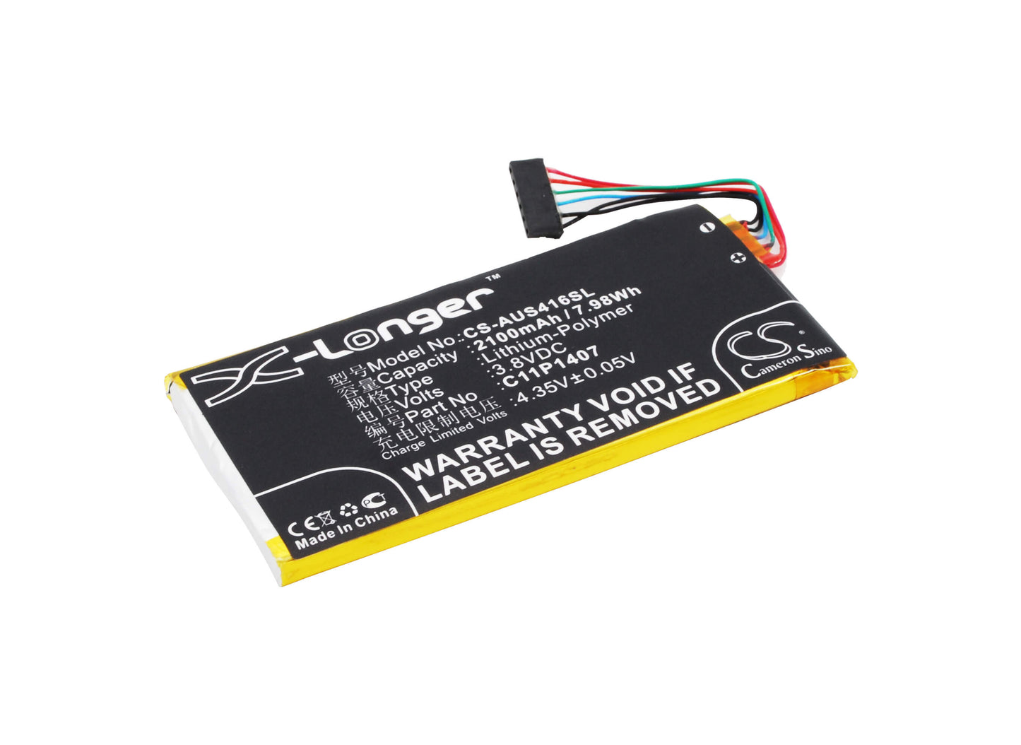 3.8V, 2100mAh, Li-Polymer Battery fits Asus, C11phjm, Padfone X Mini Station, 7.98Wh