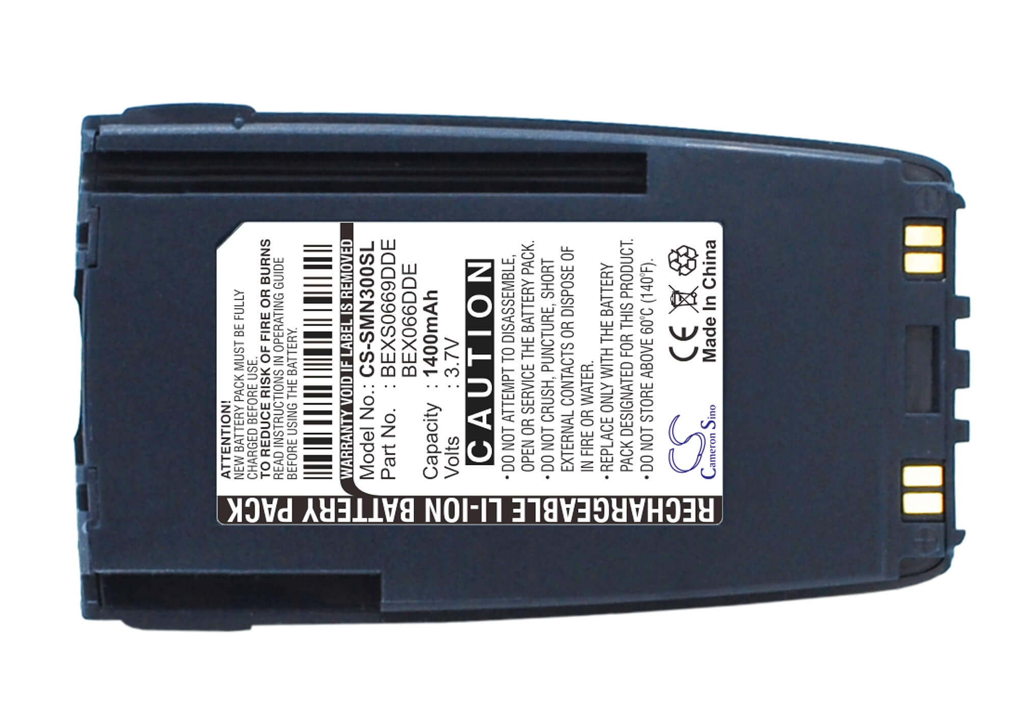 3.7V, 1400mAh, Li-ion Battery fits Samsung, Sch-n300, Sph-n300, 5.18Wh