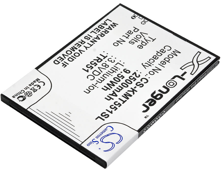 3.8V, 2500mAh, Li-Polymer Battery fits Kazam, Trooper 551, 9.5Wh